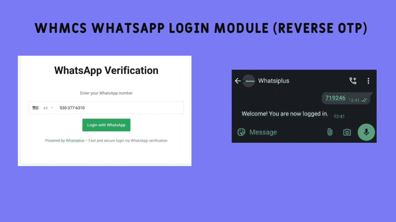 WHMCS WhatsApp Login Module (Reverse OTP)